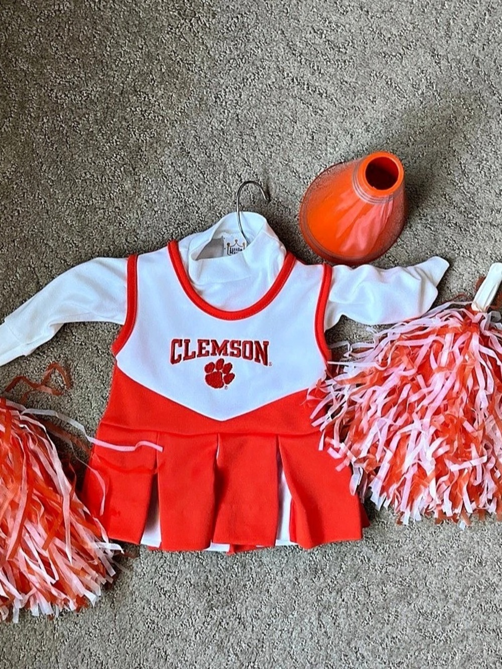 Little King Clemson Tigers Infant Cheer Jumper Dress Set orange & White Baby 6M